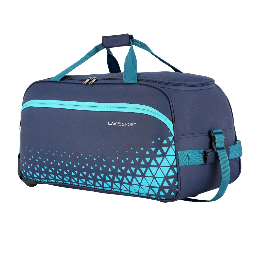 Lavie Sport Roar M Large Size 62 cms Wheel Duffle Bag For Travel | 2 Wheel Luggage Bag | Travel Duffle Wheeler Navy - Lavie World