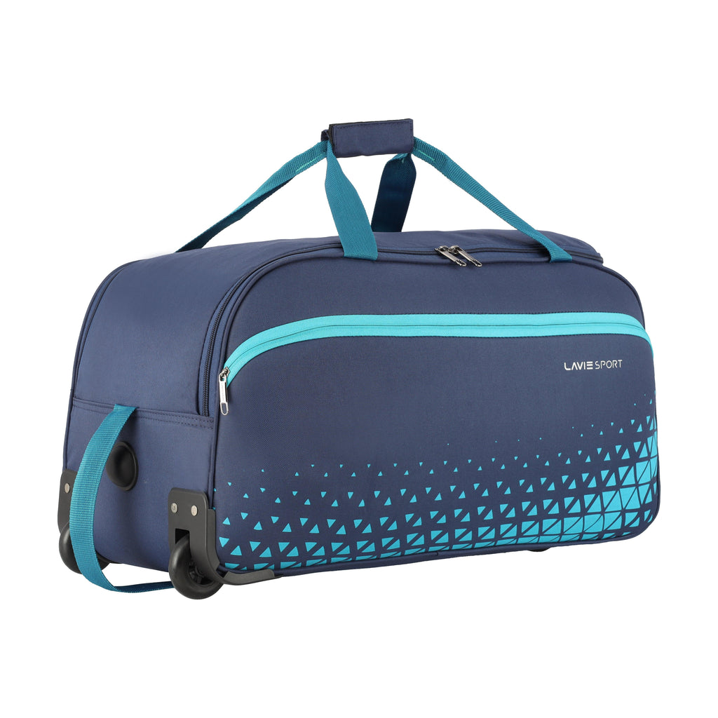 Lavie Sport Roar M Large Size 62 cms Wheel Duffle Bag For Travel | 2 Wheel Luggage Bag | Travel Duffle Wheeler Navy - Lavie World