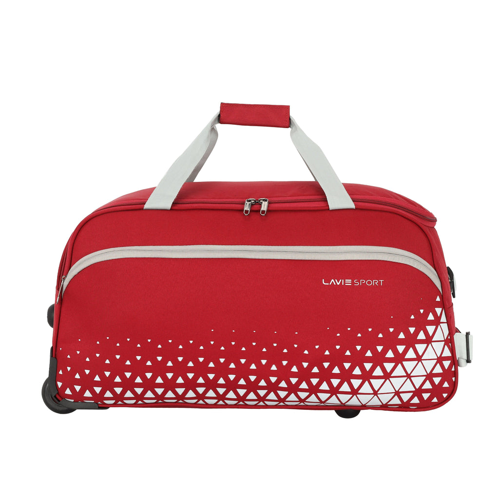 Lavie Sport Roar M Large Size 62 cms Wheel Duffle Bag For Travel | 2 Wheel Luggage Bag | Travel Duffle Wheeler Red - Lavie World