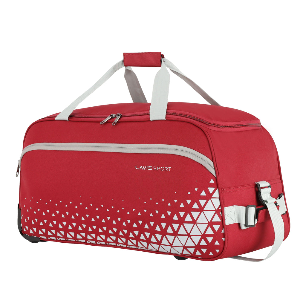 Lavie Sport Roar M Large Size 62 cms Wheel Duffle Bag For Travel | 2 Wheel Luggage Bag | Travel Duffle Wheeler Red - Lavie World