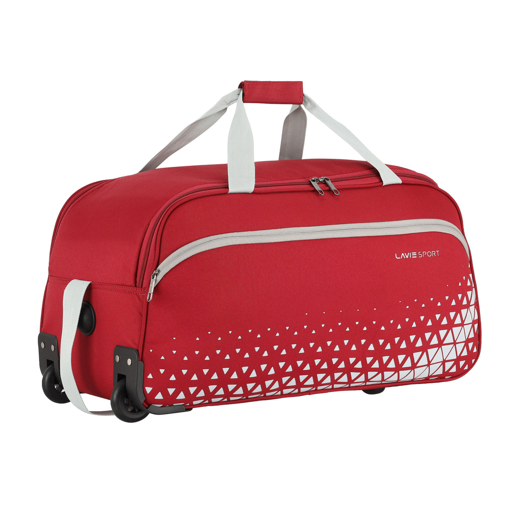 Lavie Sport Roar M Large Size 62 cms Wheel Duffle Bag For Travel | 2 Wheel Luggage Bag | Travel Duffle Wheeler Red - Lavie World
