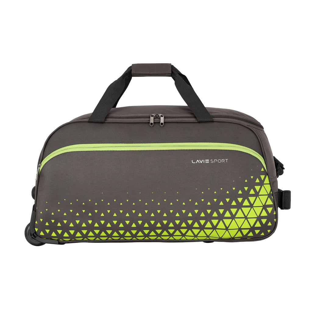 Lavie Sport Roar M Large Size 62 cms Wheel Duffle Bag For Travel | 2 Wheel Luggage Bag | Travel Duffle Wheeler Dk. Grey - Lavie World