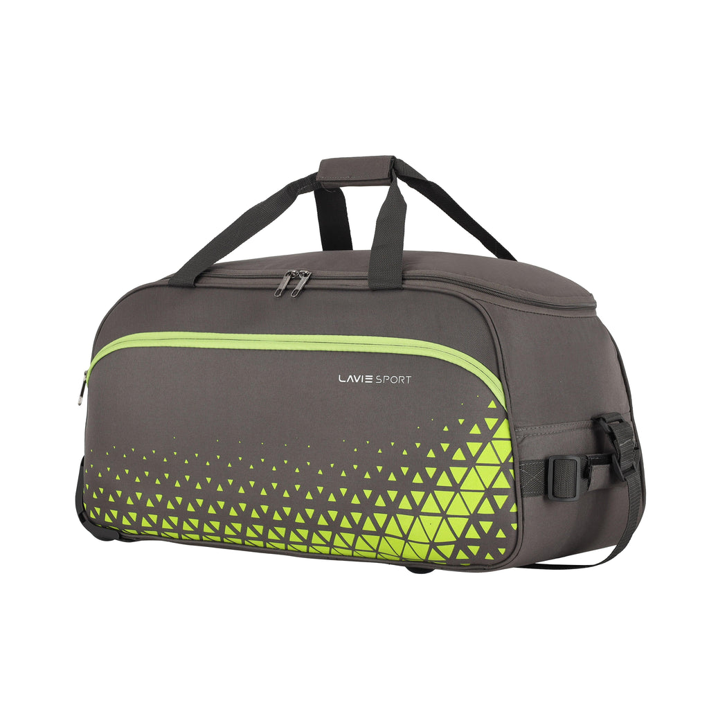 Lavie Sport Roar M Large Size 62 cms Wheel Duffle Bag For Travel | 2 Wheel Luggage Bag | Travel Duffle Wheeler Dk. Grey - Lavie World