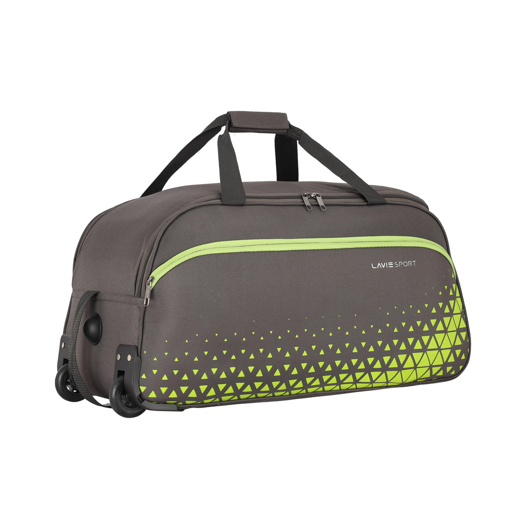 Lavie Sport Roar M Large Size 62 cms Wheel Duffle Bag For Travel | 2 Wheel Luggage Bag | Travel Duffle Wheeler Dk. Grey - Lavie World