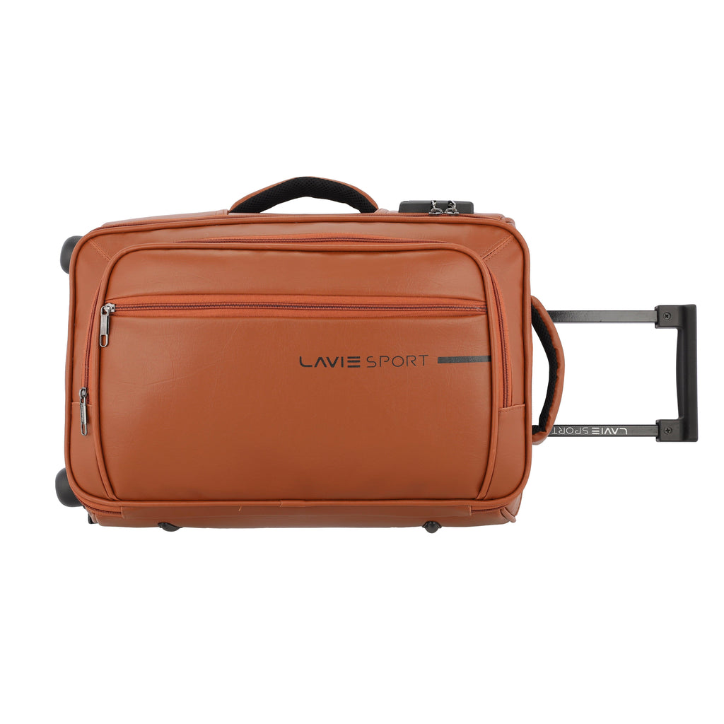 Lavie Sport 45 Cms Premium Majestic Nv Overnighter Laptop Trolley | Luggage Bag Tan - Lavie World