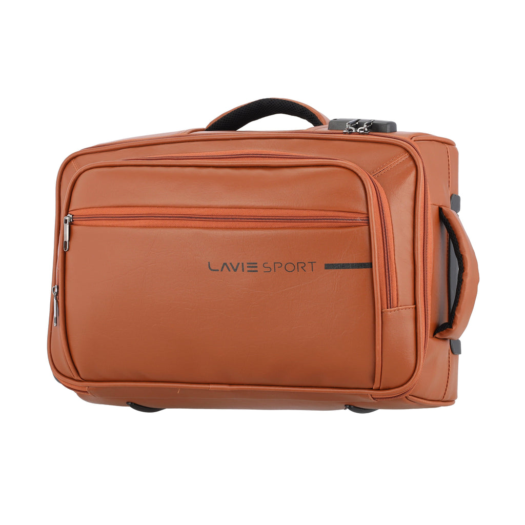 Lavie Sport 45 Cms Premium Majestic Nv Overnighter Laptop Trolley | Luggage Bag Tan - Lavie World