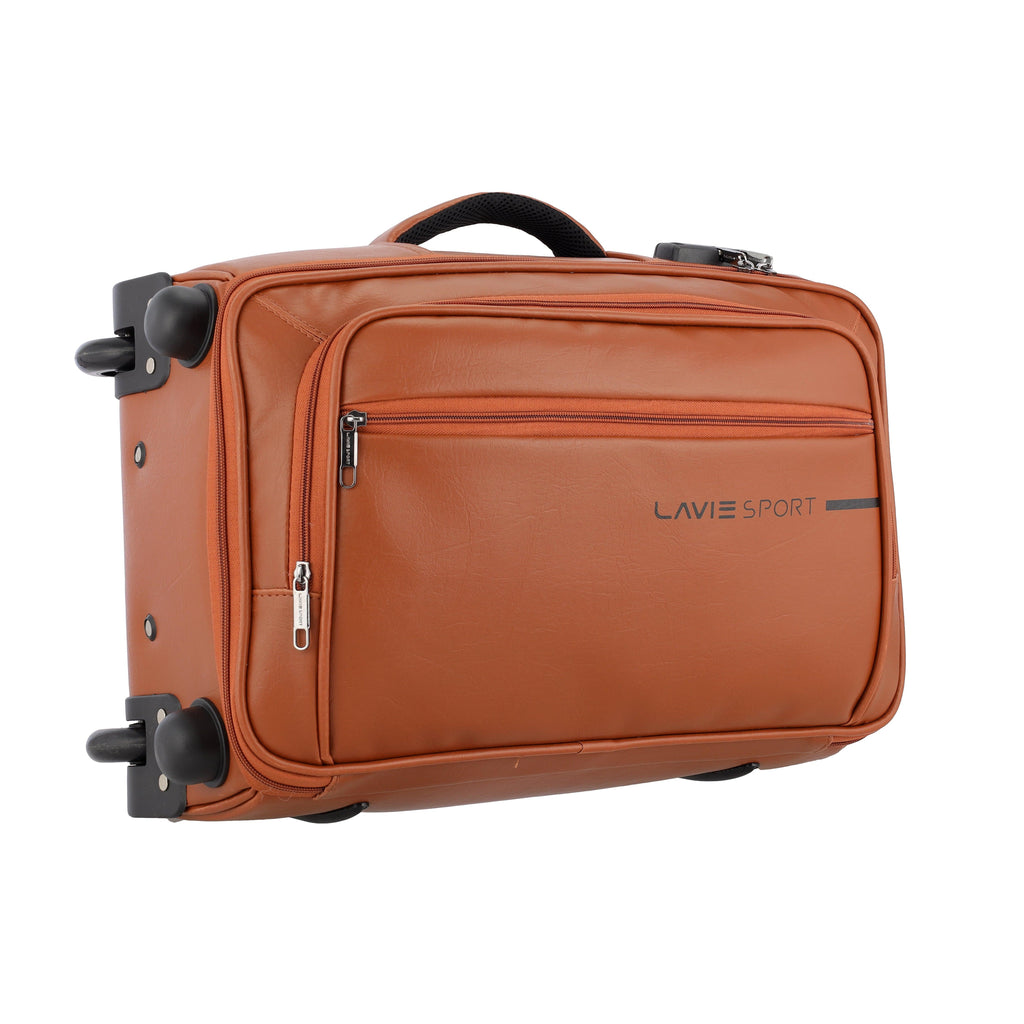 Lavie Sport 45 Cms Premium Majestic Nv Overnighter Laptop Trolley | Luggage Bag Tan - Lavie World