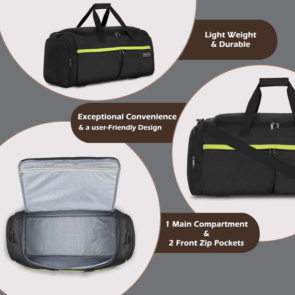 Lavie Sport Epitome 55 cms Duffle Bag For Travel | Airbag| Travel Duffle Black - Lavie World