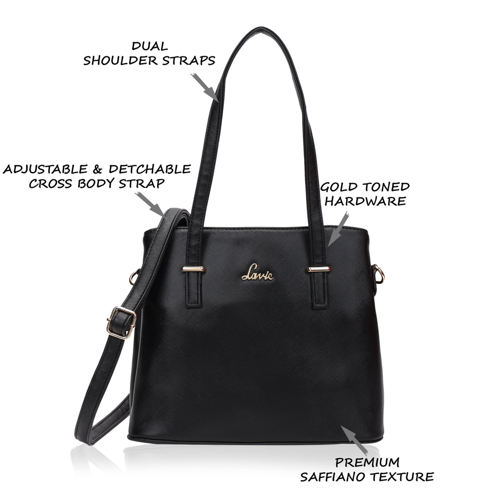 Lavie Odiase Women's 2 Compartment Satchel Bag Medium Black