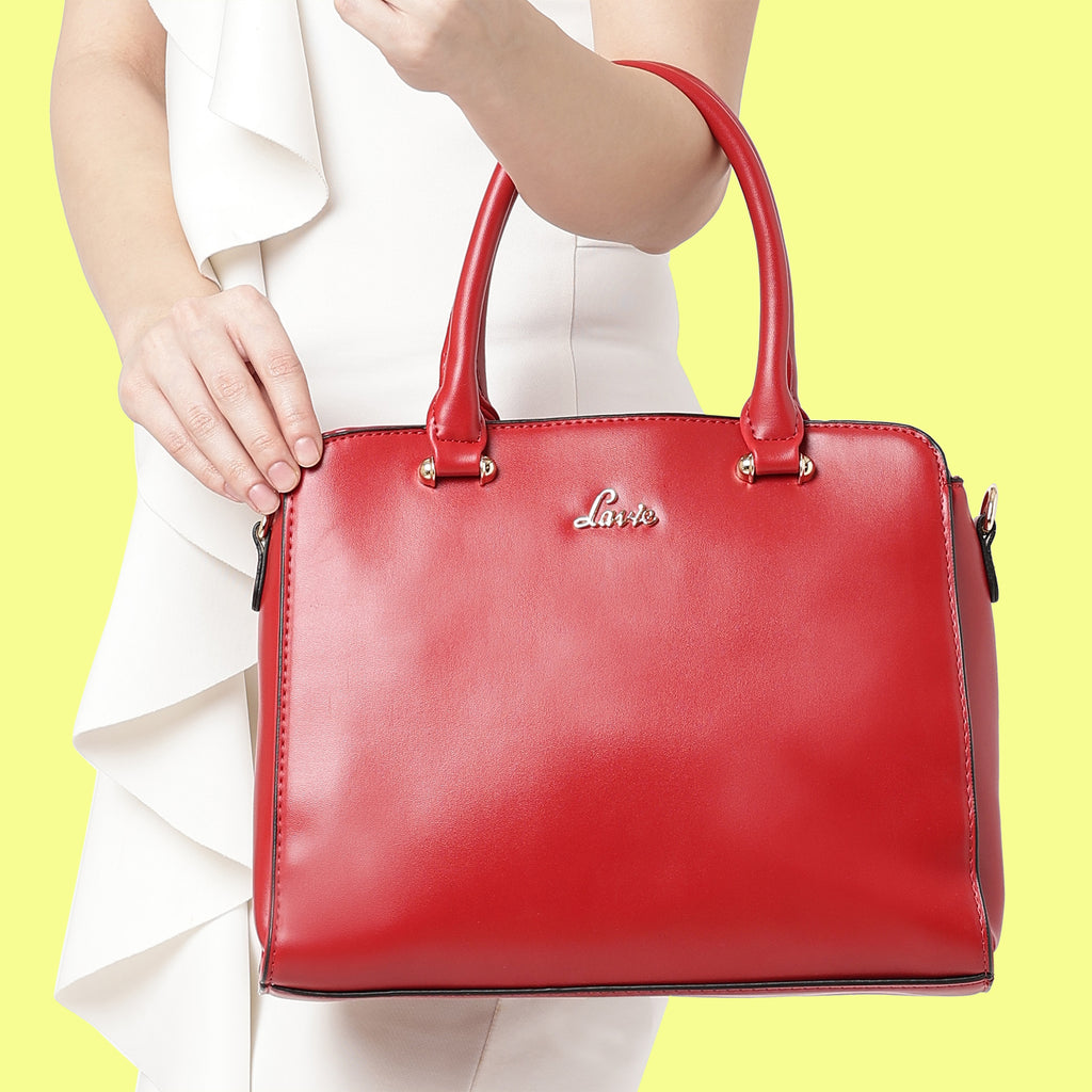 Lavie Ushawu Red Medium Women's Dome Satchel Bag