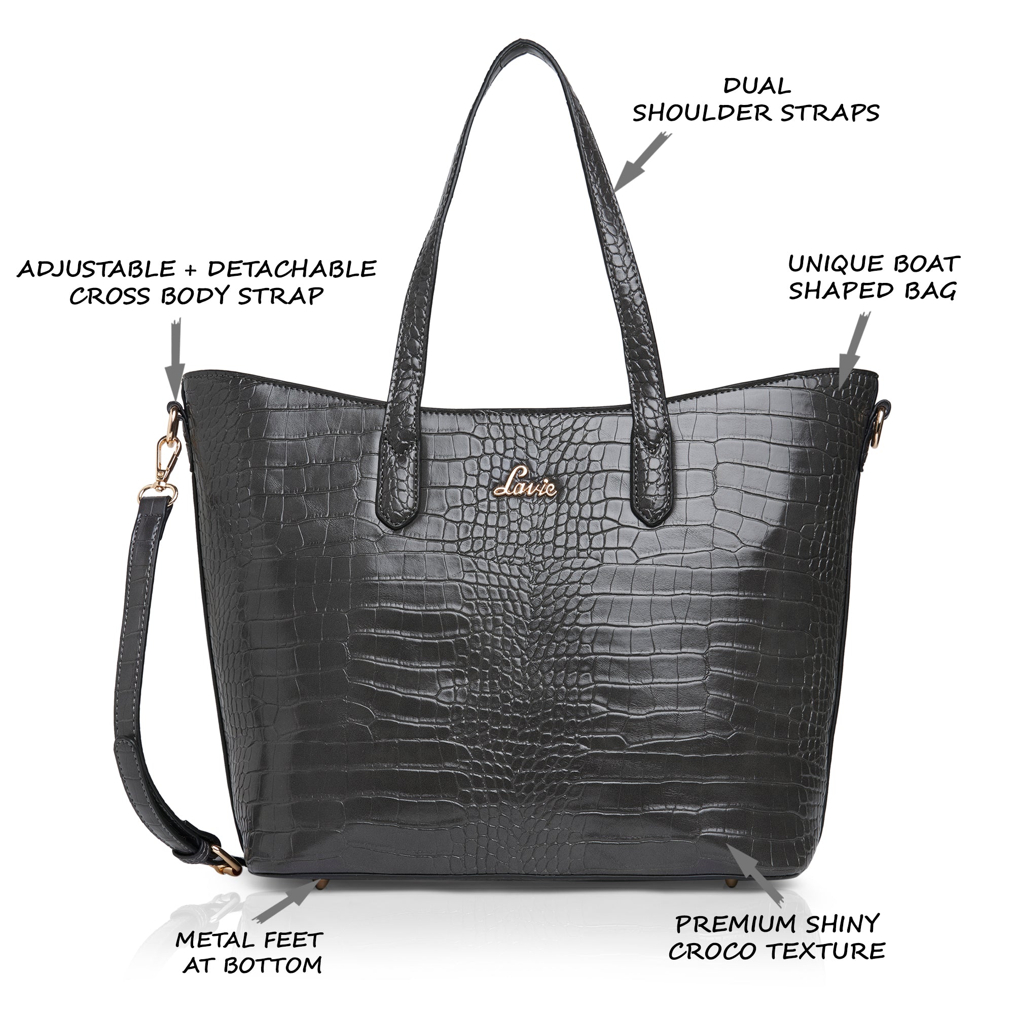 Charles & Keith Croc-Effect Chunky Chain Handle U-Shaped Bag | Bags,  Leather fashion, Leather bag women