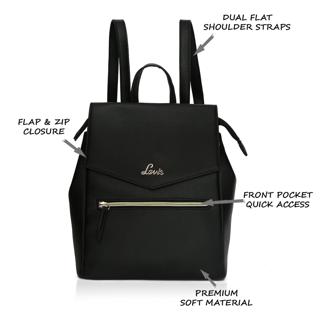 Lavie Fabio Backpack For Girls Medium Black