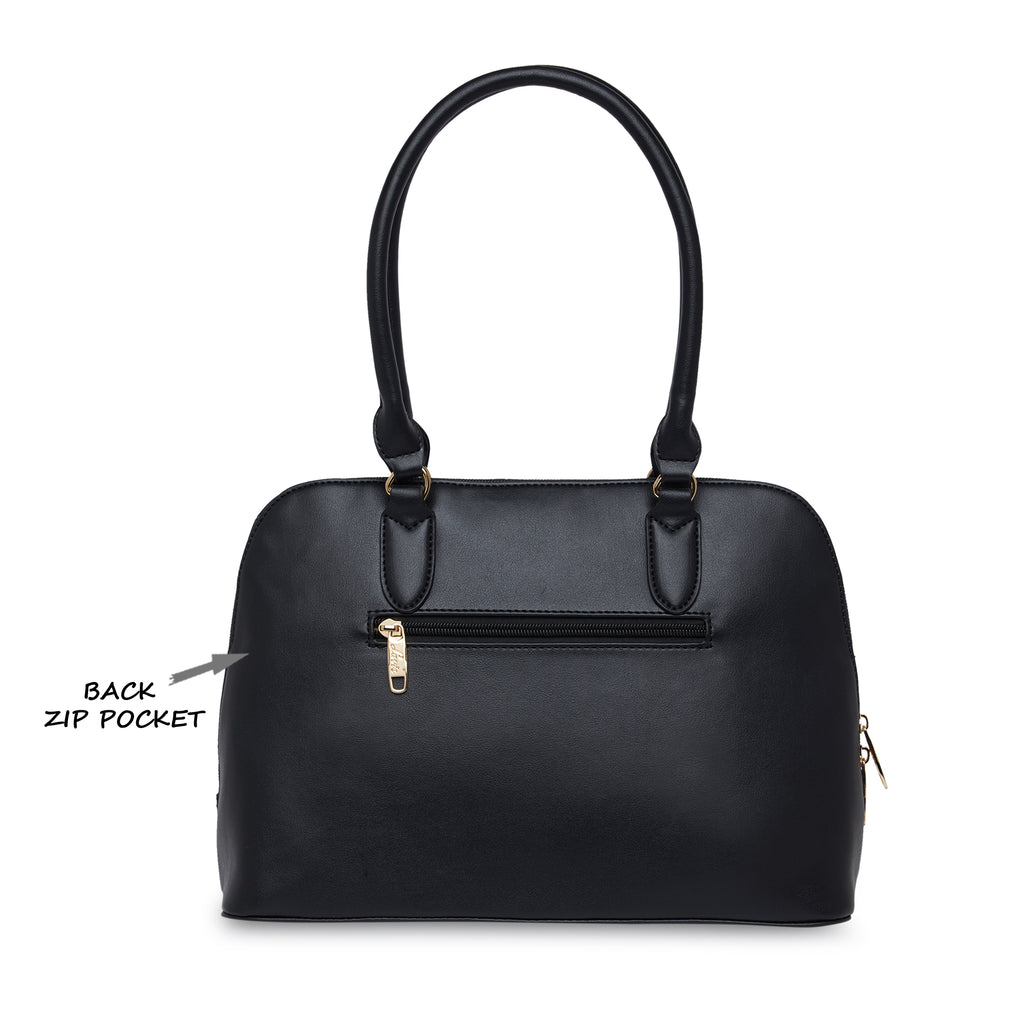 Lavie Glossy Lara Women's Satchel Bag Large Black