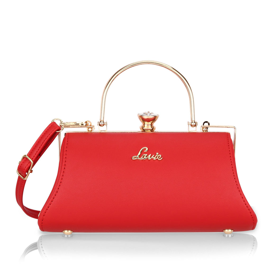 Lavie Gleam Women's Frame Satchel Bag Medium Red
