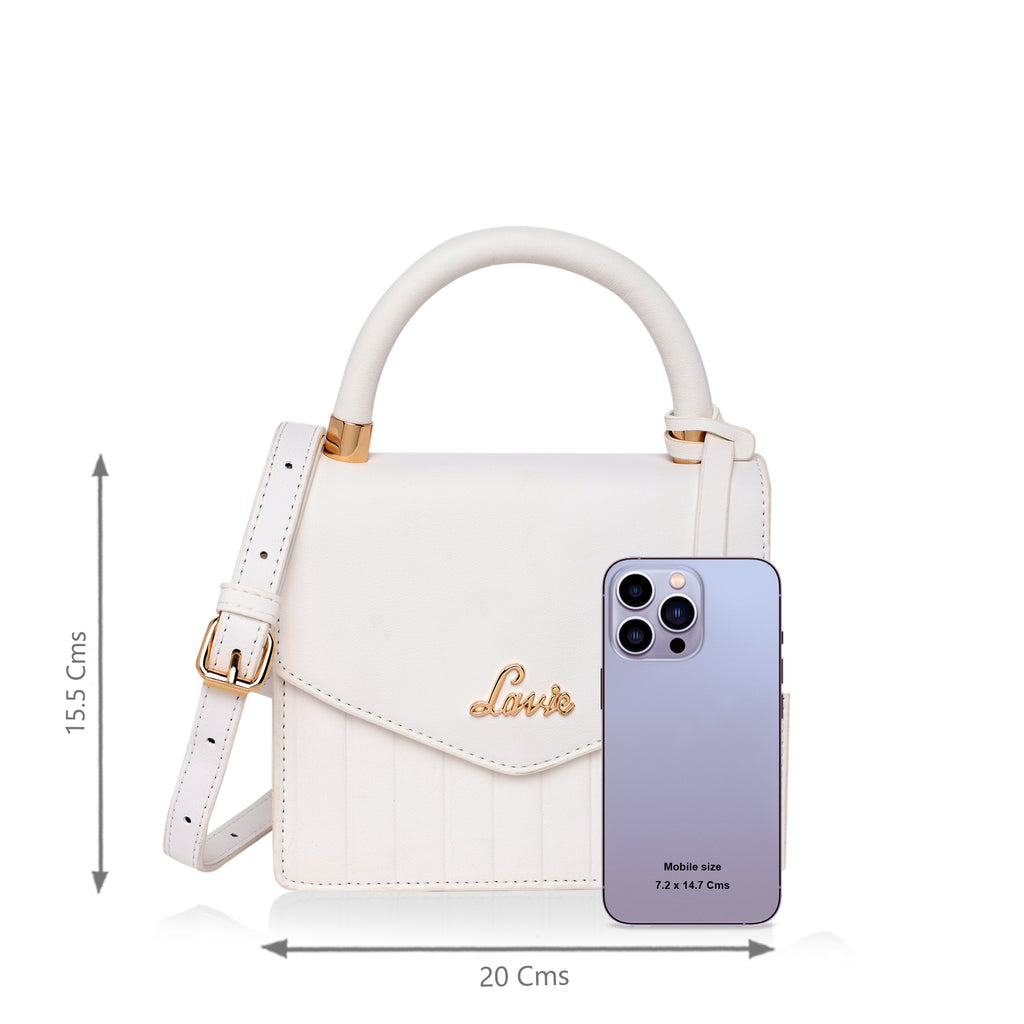Lavie Aura Women's Flap Satchel Bag Small White