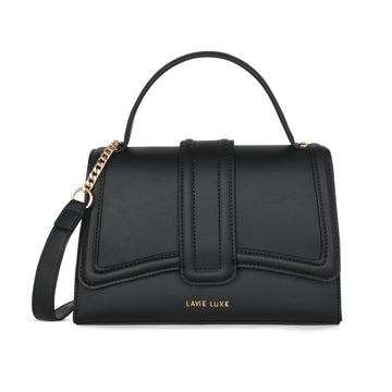Lavie Luxe Bubble Women's Flap Satchel Bag Medium Black