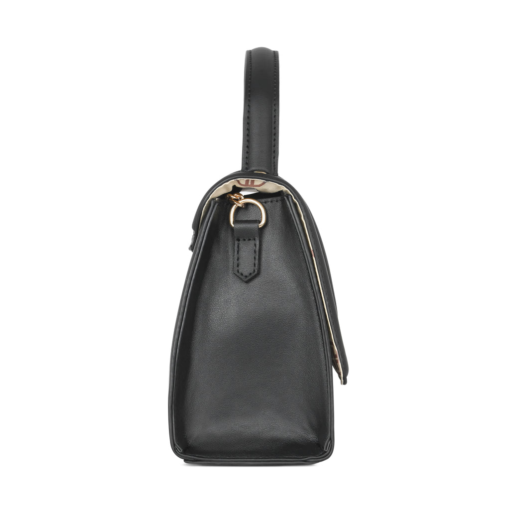Lavie Luxe Bubble Women's Flap Satchel Bag Medium Black