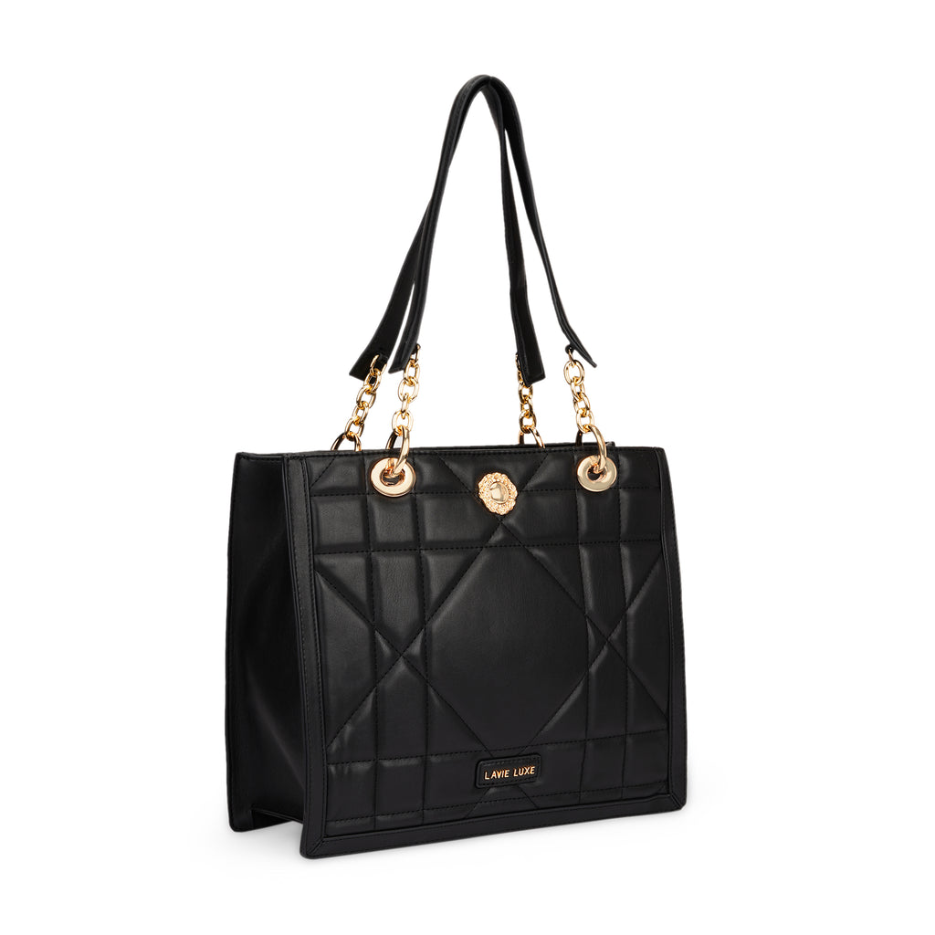 Lavie Luxe Diobox Women's Satchel Bag Large Black