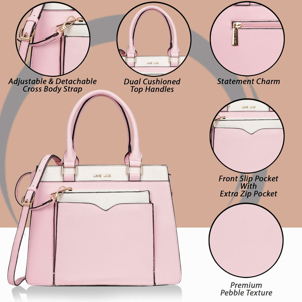 Lavie Luxe Yalon23 Women's Satchel Bag Medium Light Pink