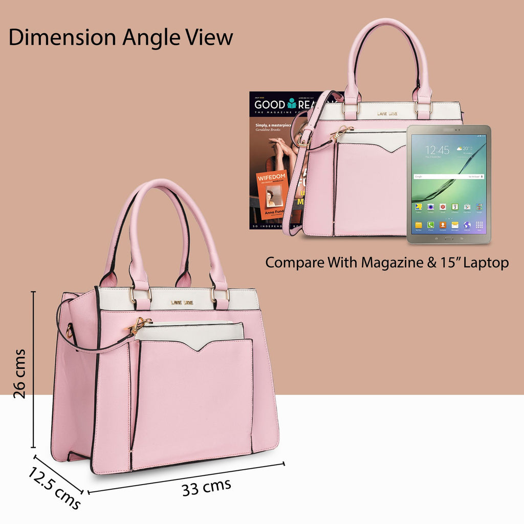 Lavie Luxe Yalon23 Women's Satchel Bag Medium Light Pink