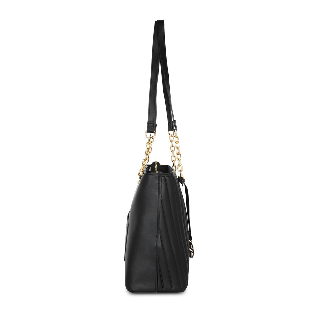 Lavie Luxe Trapez Women's Satchel Bag Medium Black