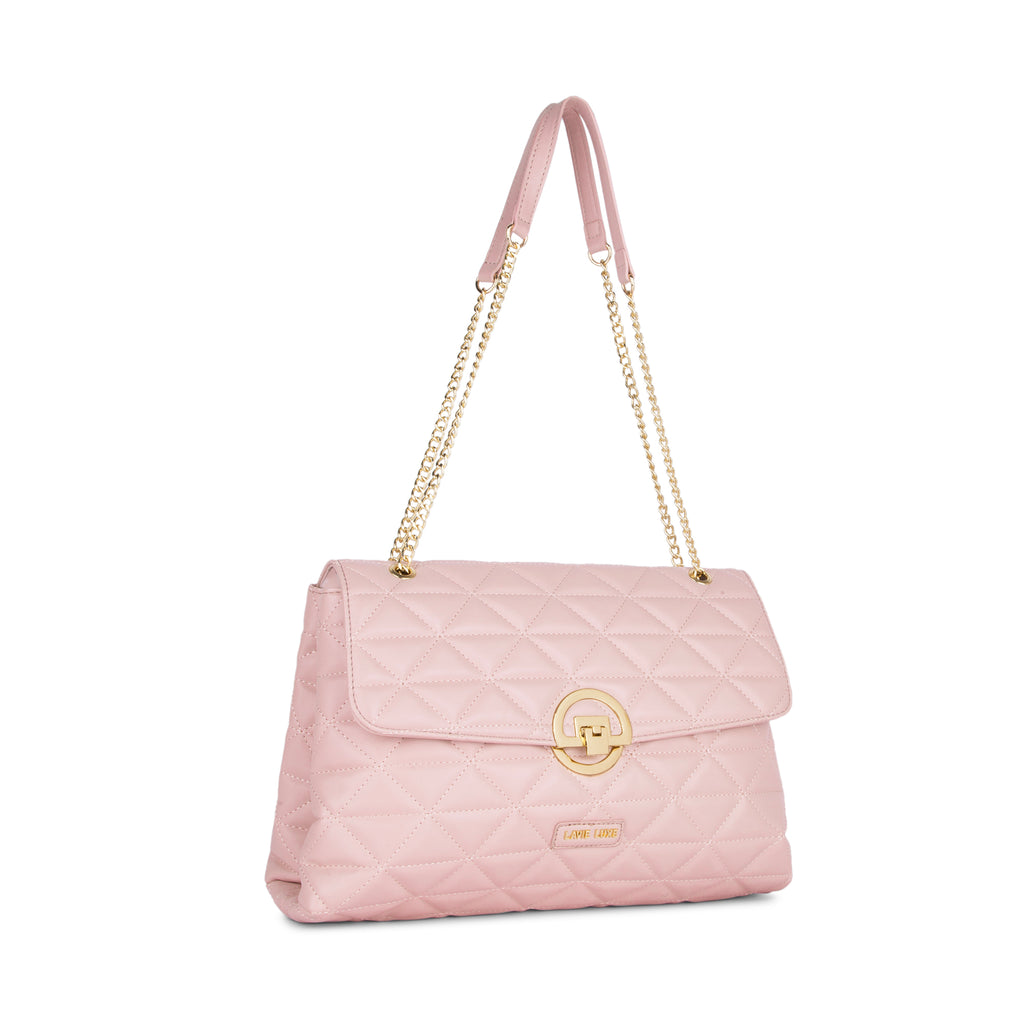 Lavie Luxe Eden Women's Flap Satchel Bag Large Light Pink