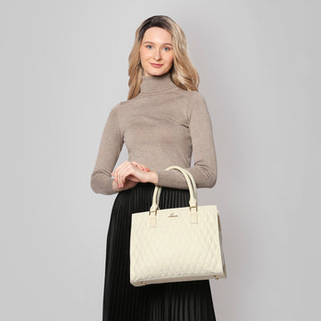 Lavie Stitch Shelly Women's Satchel Bag Large White