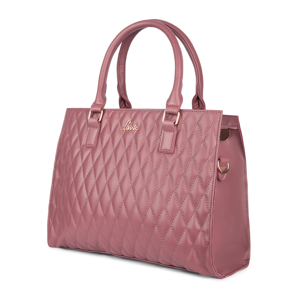 Lavie Stitch Shelly Women's Satchel Bag Large Dark Pink