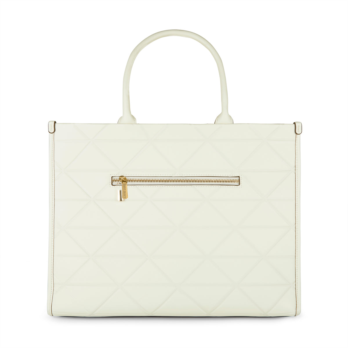 Lavie Luxe Mona Box XL Satchel Bag Extra Large Off White