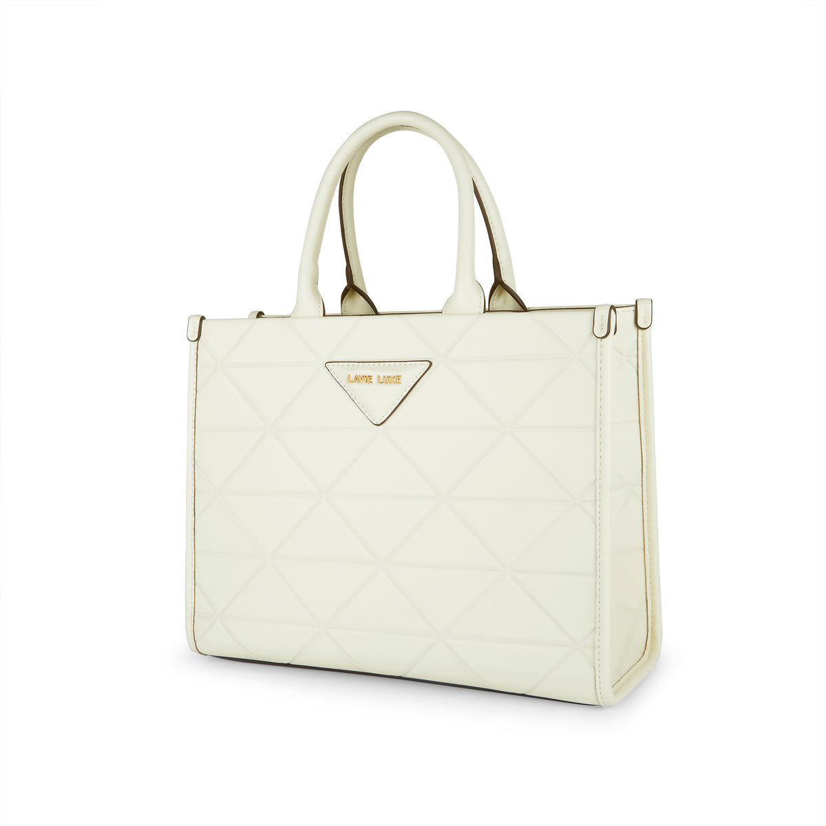 Lavie Luxe Mona Box Satchel Bag Large Off White