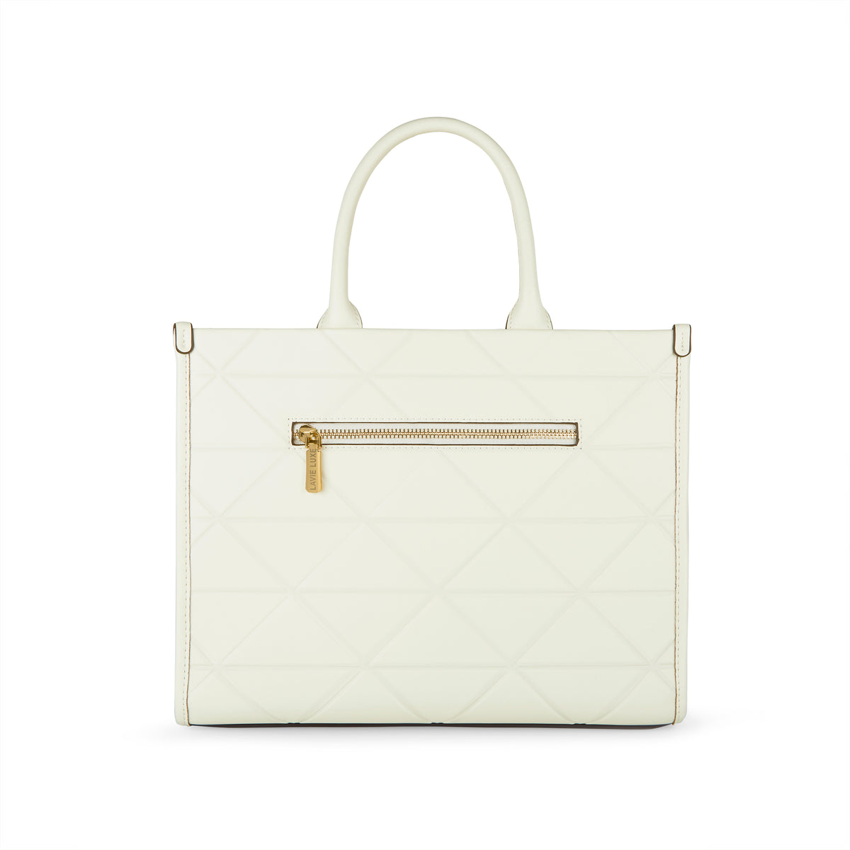 Lavie Luxe Mona Box Satchel Bag Large Off White
