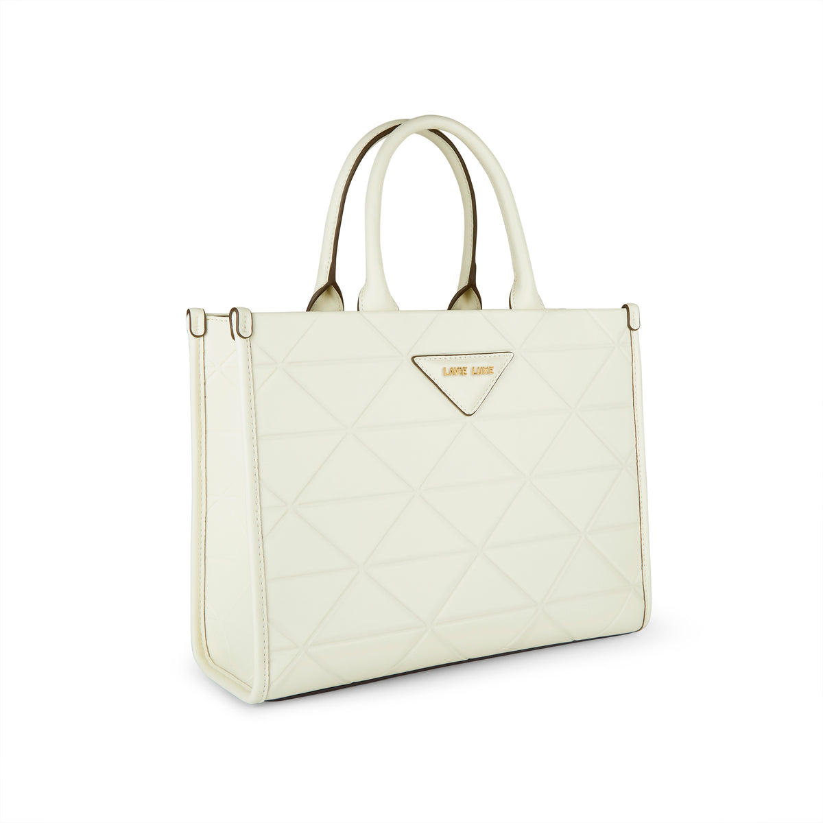 Lavie Luxe Mona Box Satchel Bag Large Off White