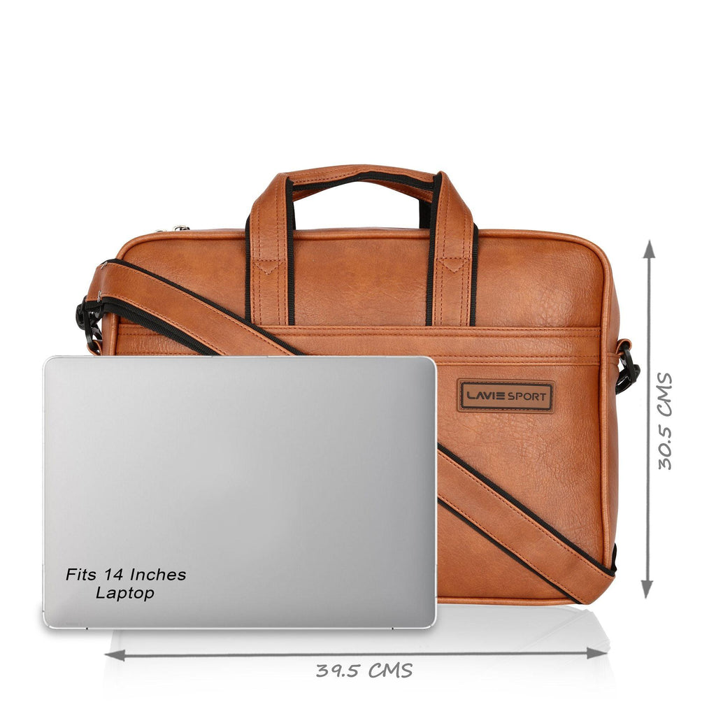 Lavie Sport 1 Compartment Director Unisex Laptop briefcase Bag Tan - Lavie World