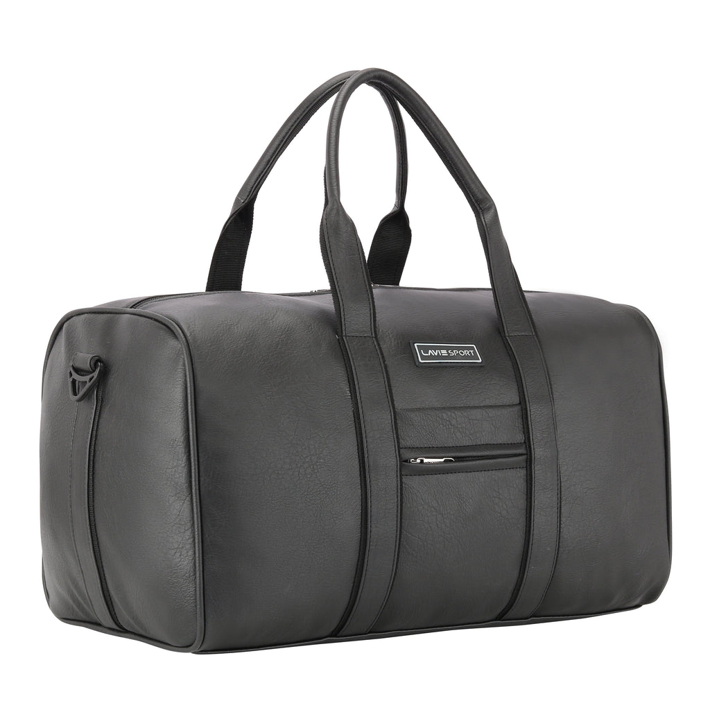 Lavie Sport Pilot 32L Synthetic Leather Unisex Duffle Bag Black - Lavie World
