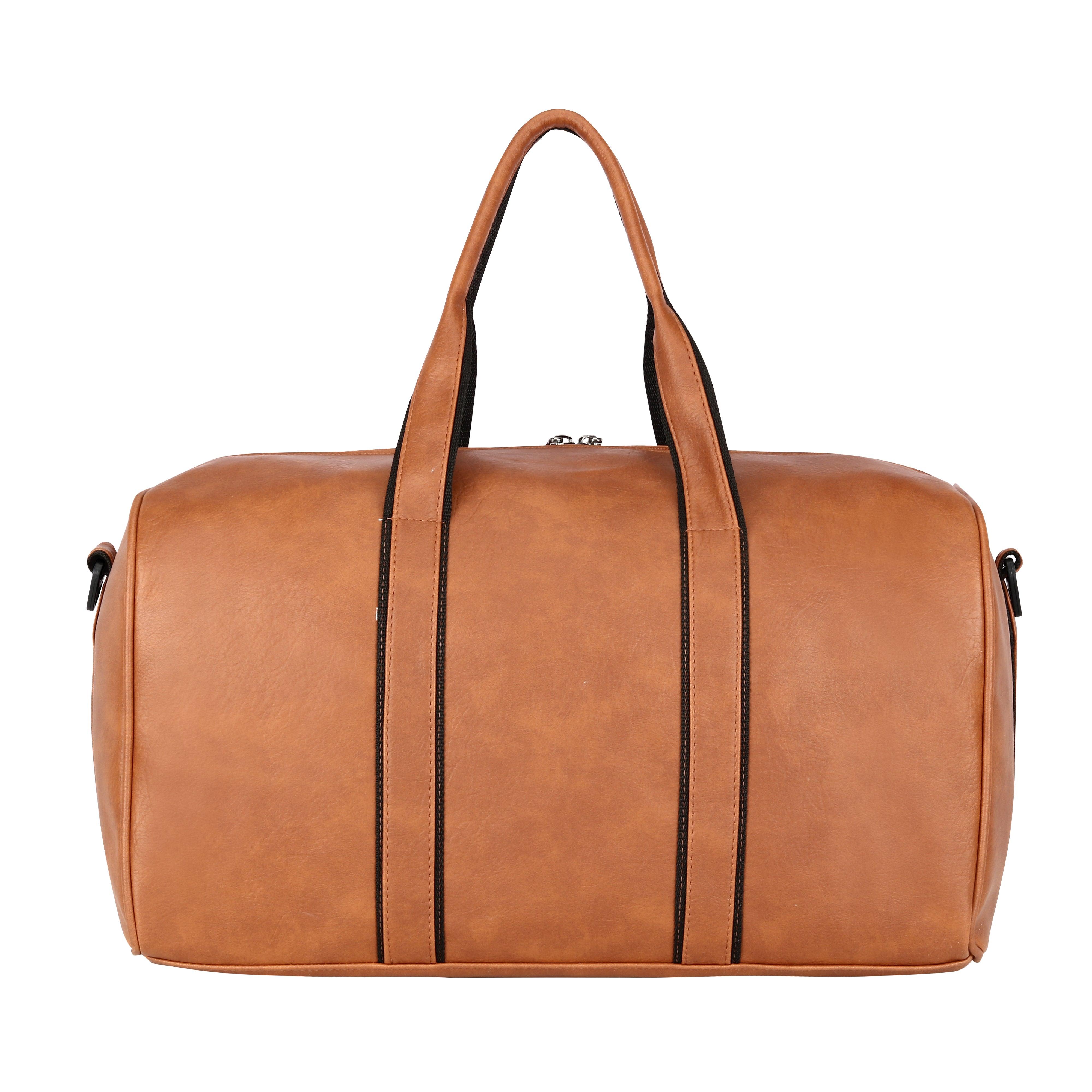 Lavie Sport Pilot 32L Synthetic Leather Unisex Duffle Bag Tan - Lavie World