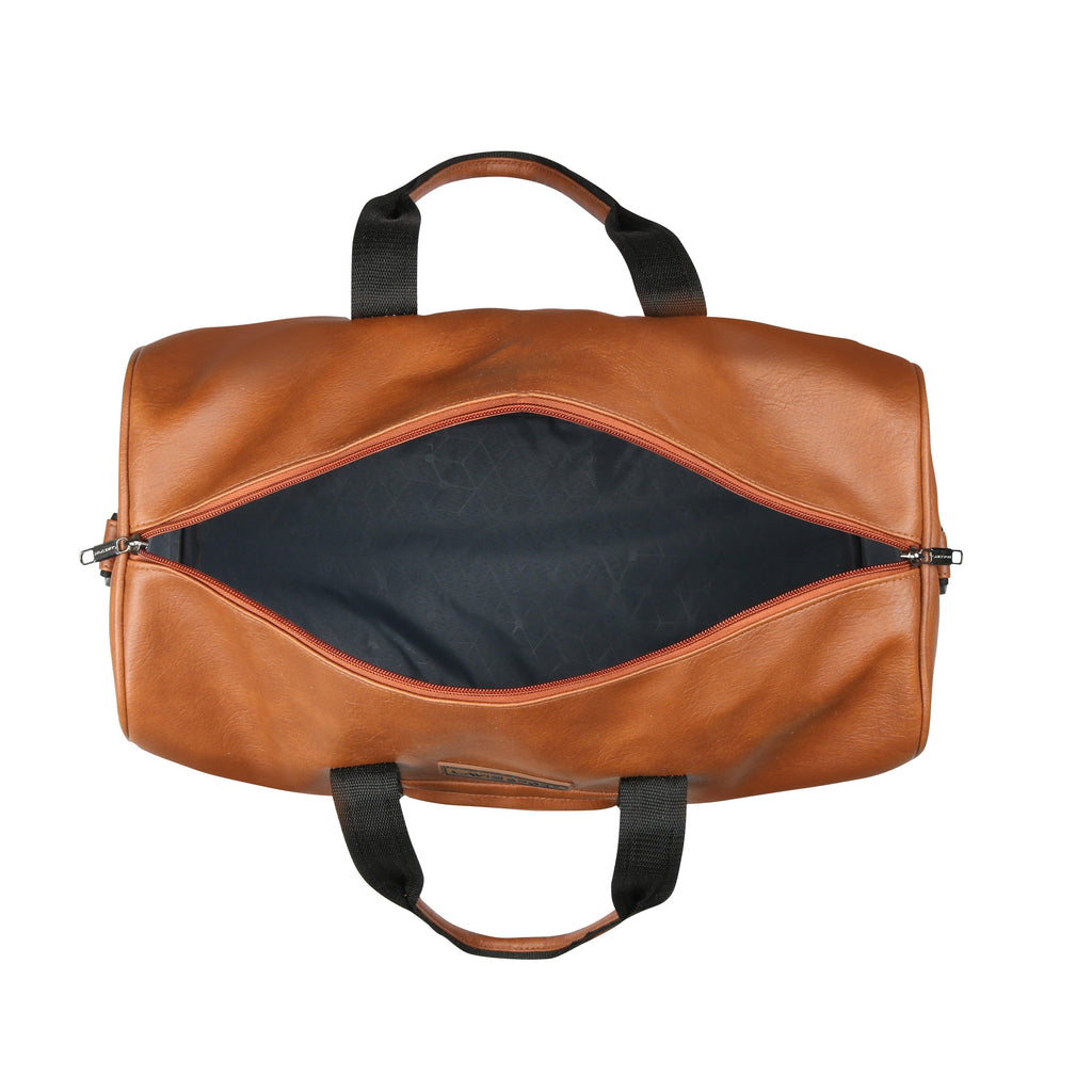 Lavie Sport Pilot 32L Synthetic Leather Unisex Travel Duffle Bag Tan - Lavie World