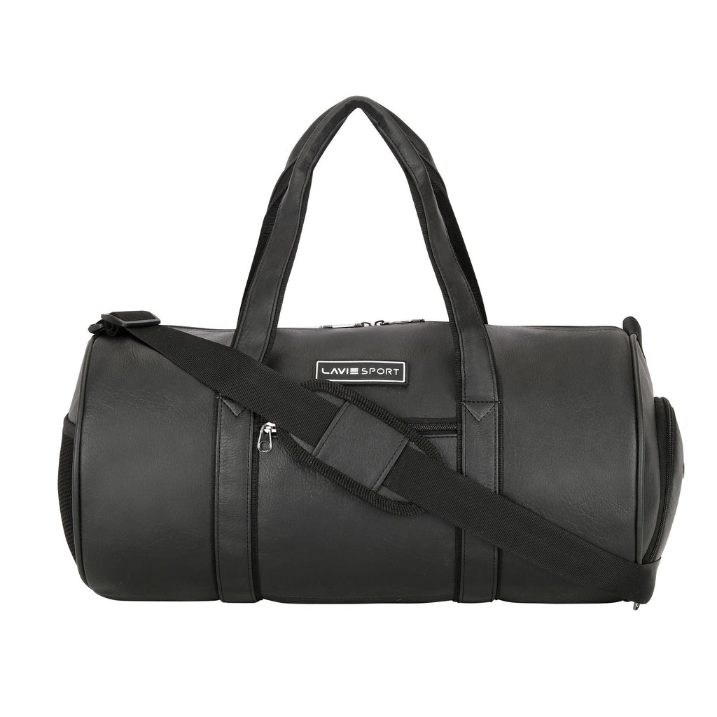 Lavie_Sport_Athlete_27L_Synthetic_Leather_Men_and_Women's_Gym_Duffle_Bag_Black