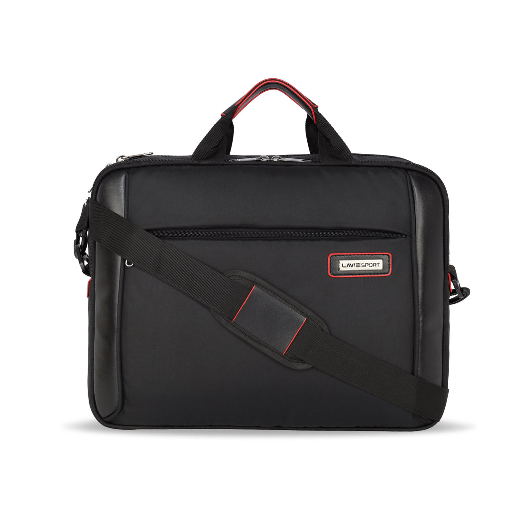 Lavie Sport 2.5 Compartment Business Pro Unisex Laptop Briefcase Bag |Messenger Bag Black - Lavie World