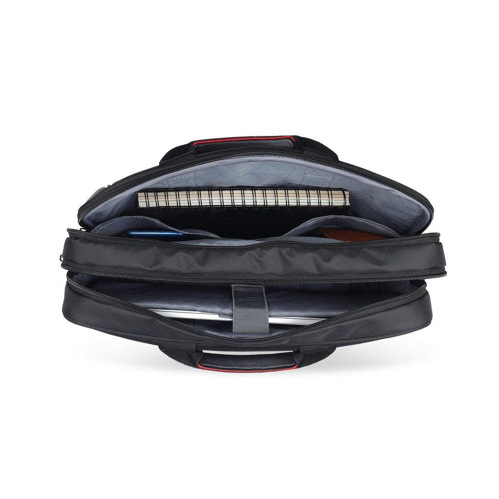 Lavie Sport 2.5 Compartment Business Pro Unisex Laptop Briefcase Bag |Messenger Bag Black - Lavie World