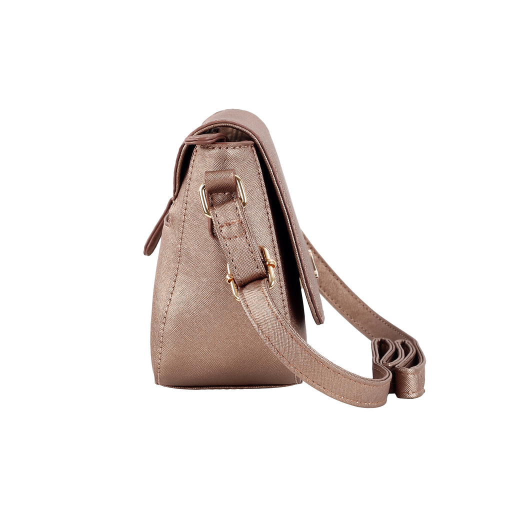 Lavie Emboss Women's Flap Sling Bag Medium Bronze