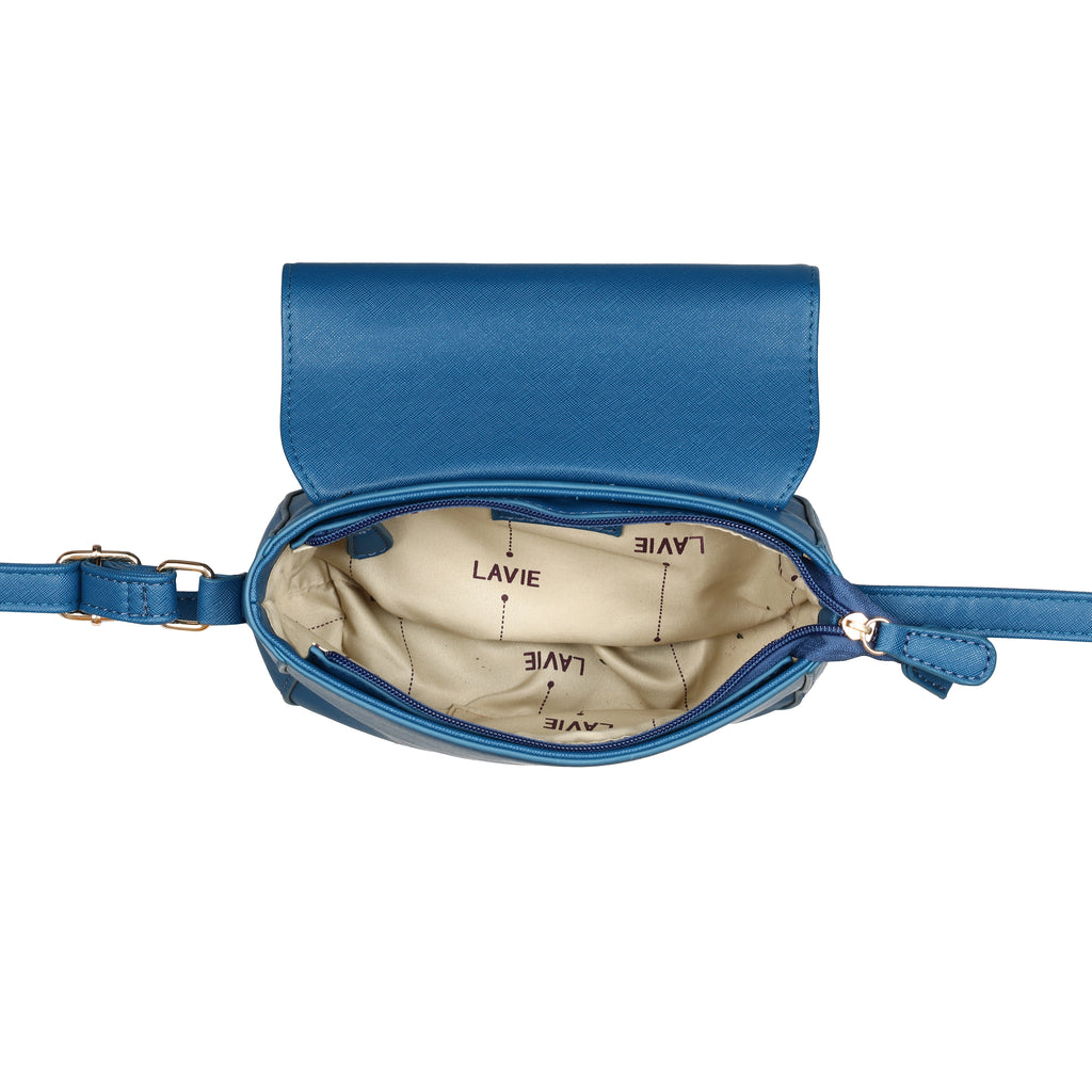 Lavie Emboss Women's Flap Sling Bag Medium Blue