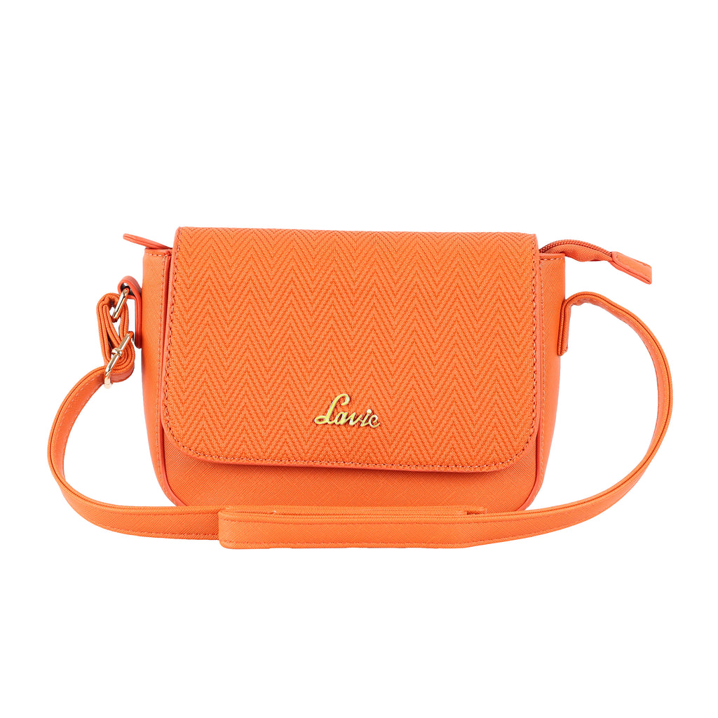 Lavie Women's Emboss Flap Sling (Blue) - Lavie World