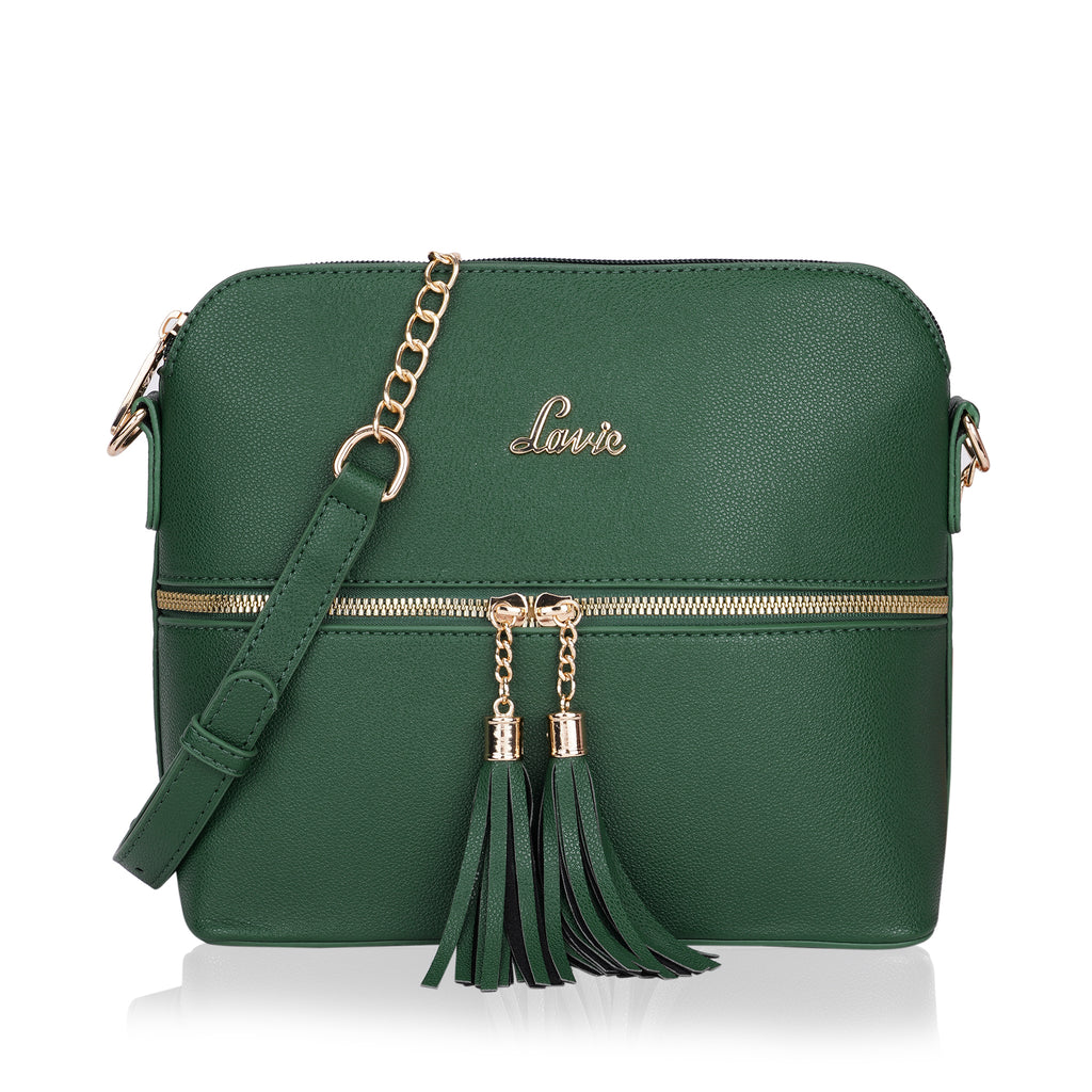 Lavie Tiara Women's Tassel Sling Bag Medium Green