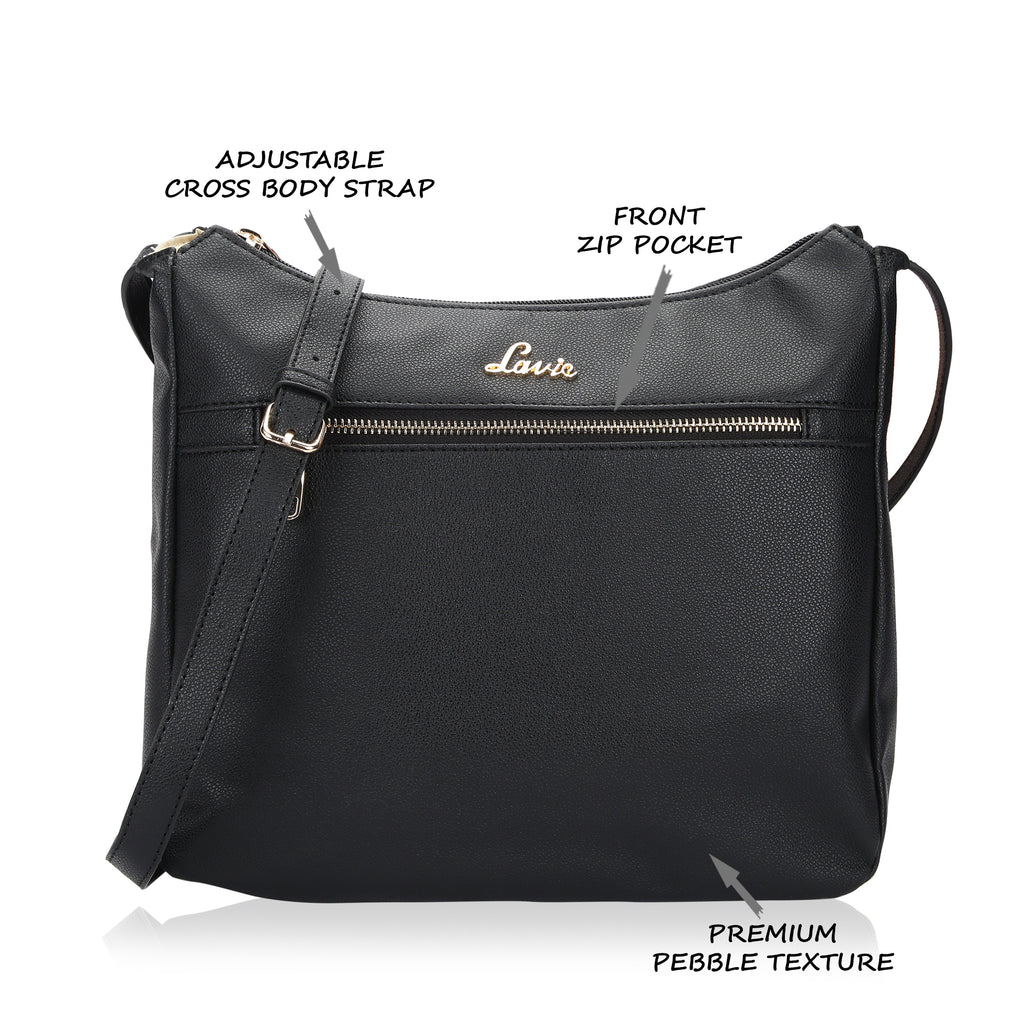 Lavie Moritz Women's Solid Sling Bag Large Black