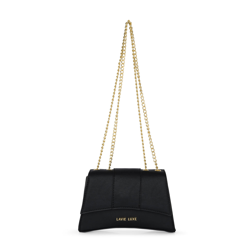 Lavie Luxe Bub Girl's Flap Mini Sling Bag Small Black