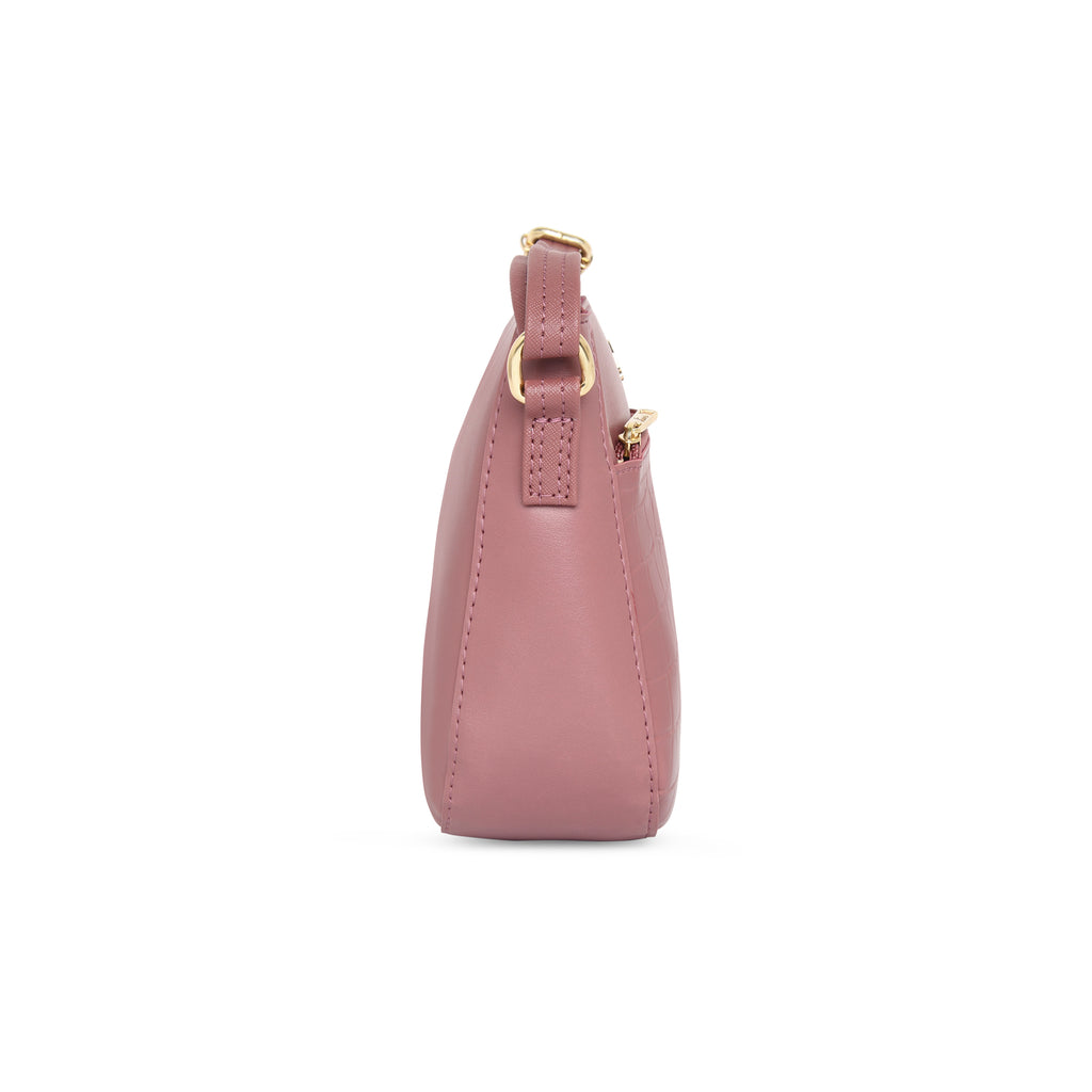 Lavie Croc Saddle Women's Sling Bag Small Dark Pink