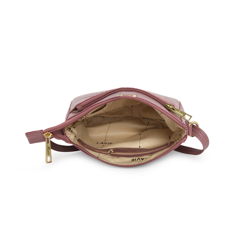 Lavie Croc Saddle Women's Sling Bag Small Dark Pink