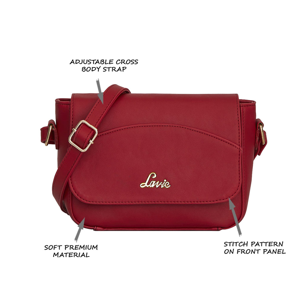 Lavie Broxa Flap Over Women's Sling Bag Medium Red