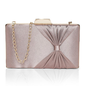 Lavie Bow Frame Women's Clutch Purse Small Rose Gold