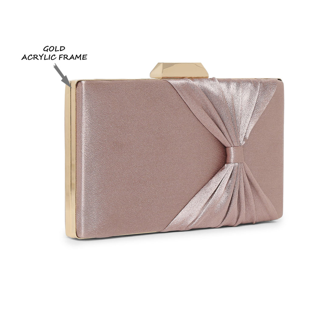 Lavie Bow Frame Women's Clutch Purse Small Rose Gold